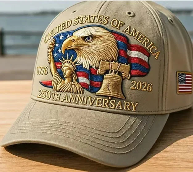 Outdoor Sports Baseball Cap Embroidery American Eagle Head 250th Anniversary Cap Shade Cap