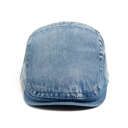 New Denim Cotton Beret Men Vintage Newsboy Cap Spring Autumn Casual Women