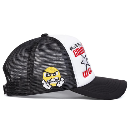 Unisex Pentagram Star World Embroidery Baseball Net Caps Spring and Summer