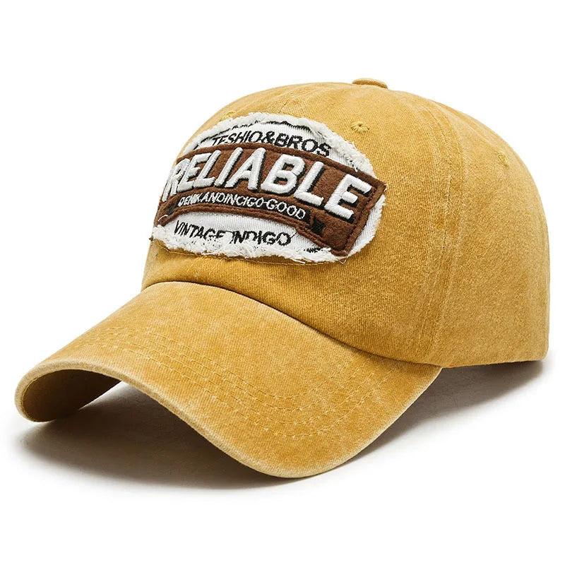 Fashion Washed Distressed Letter Embroidered Baseball Cap