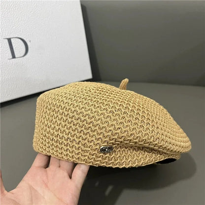 Black Beret Hat For Women - Japanese Style Slimming Face Fashion Cap