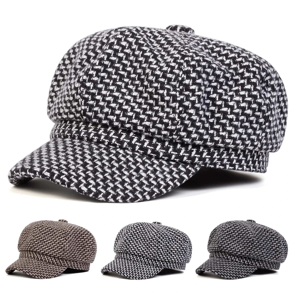 Unisex Thousand Bird Grid Personality Newsboy Hat