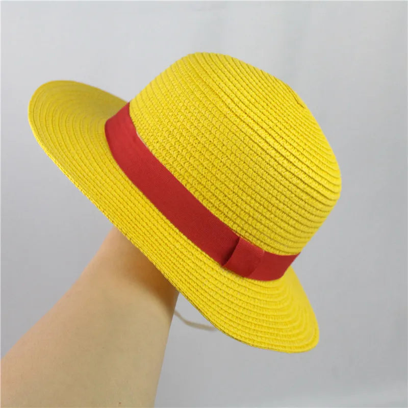 Brown Luffy Unisex Flat Straw Hat