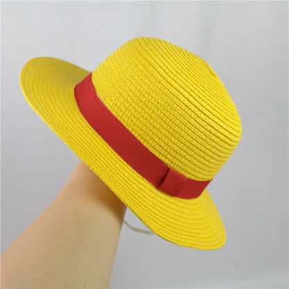 Brown Luffy Unisex Flat Straw Hat