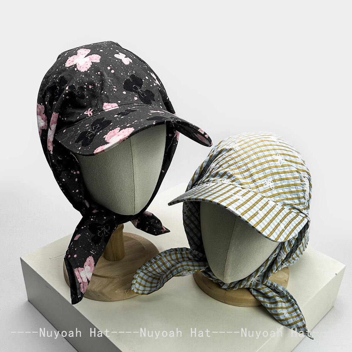 Korean Plaid Butterfly Horse Bandhnu Visors Hats