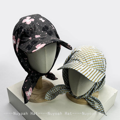 Korean Plaid Butterfly Horse Bandhnu Visors Hats