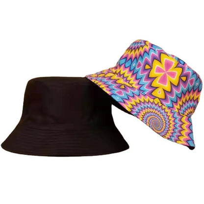 Street Graffiti Men's Bucket Hat Double-Sided Hip Hop Outdoor