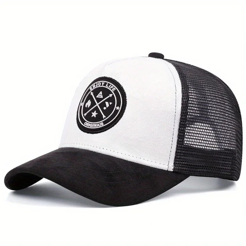 Summer Mesh Baseball Cap Women Men Enjoy Life Letter Patch Snapback Hat