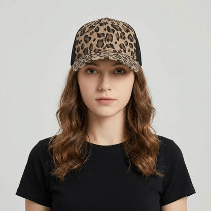 Casual Adjustable Leopard Print Baseball Cap Breathable Soft Visor Hat