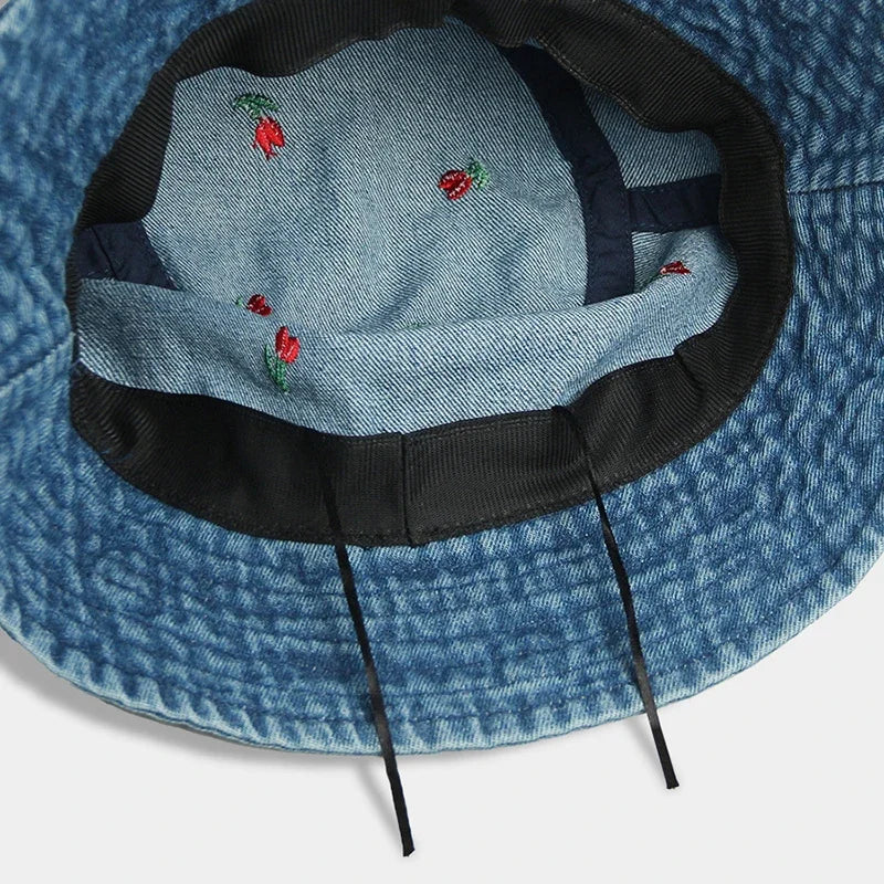 Heart Embroidery Fisherman Caps for Women