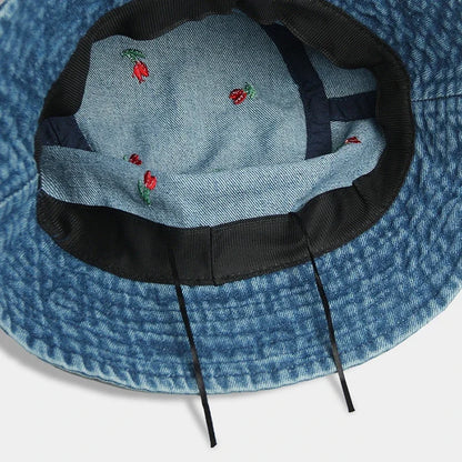 Heart Embroidery Fisherman Caps for Women
