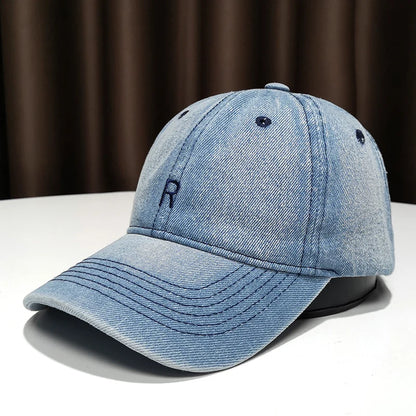 Blue Cowboy Baseball Cap Men And Women Fall White British Visor