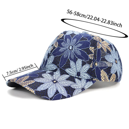 Women Lace Flower Baseball Caps Adult