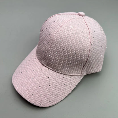 New Flash Rhinestone Simple Streetwear Women Baseball Hats