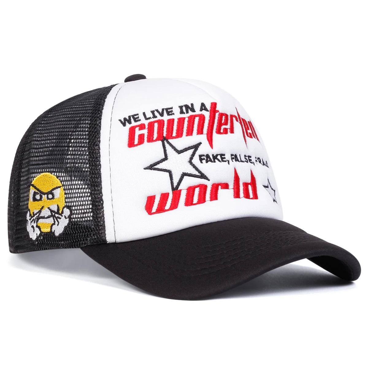 Unisex Pentagram Star World Embroidery Baseball Net Caps Spring and Summer
