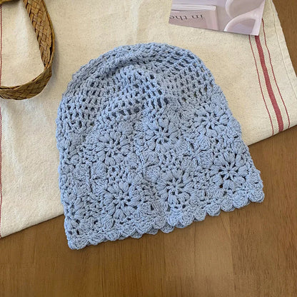 Handmade Crochet Hollow Head Japan Knit Cap Spring Summer