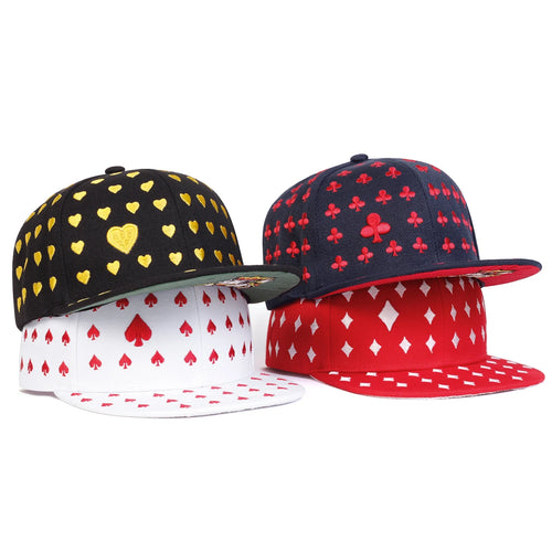Unisex Poker Embroidery Hip Hop Hat Outdoor