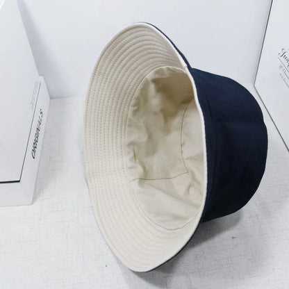 Double-Sided Bucket Hat for Women Men Summer Wide-brim Fisherman Cap