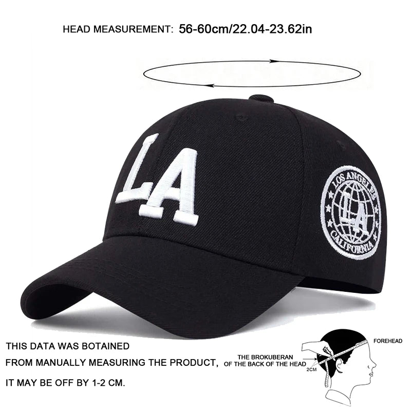 Unisex LA Letter Embroidery Snapback Baseball Caps