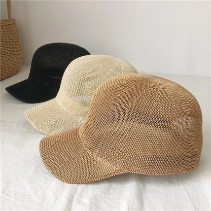 2026 Summer Breathable Straw Baseball Caps Women Outdoor