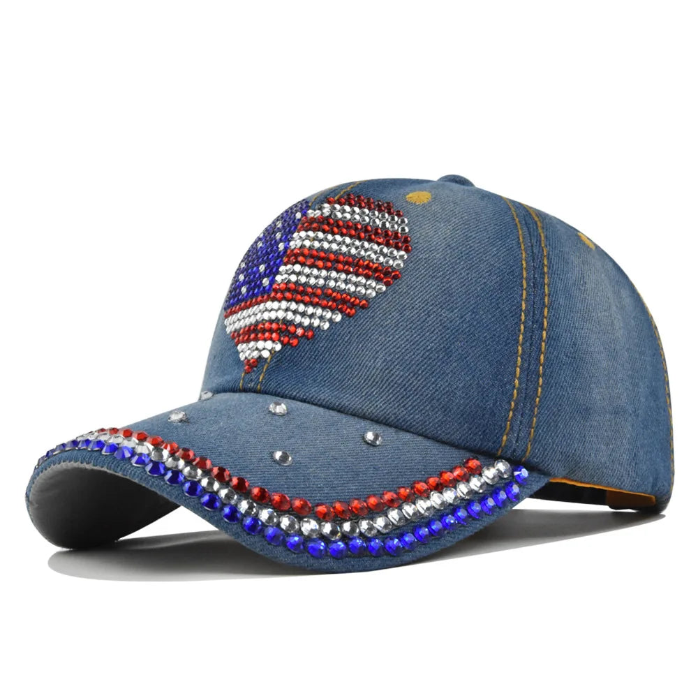 Couple Curved Eave Duckbill Cap Adjustable Denim Sunshade Hat
