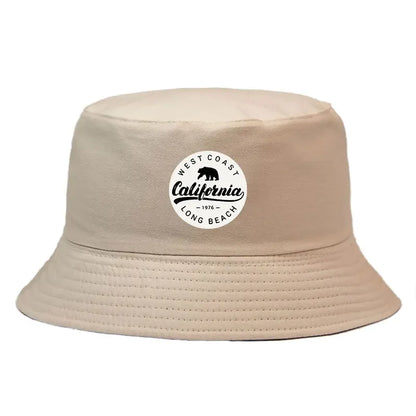 Summer 1976 California Long Beach Print Bucket Hat Woman Man