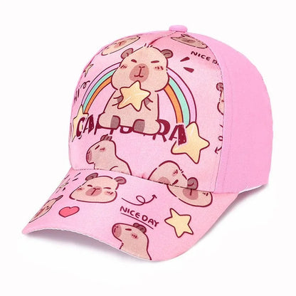 Children's Cartoon Capybara Printed Cap Boys Girls Baseball Cap