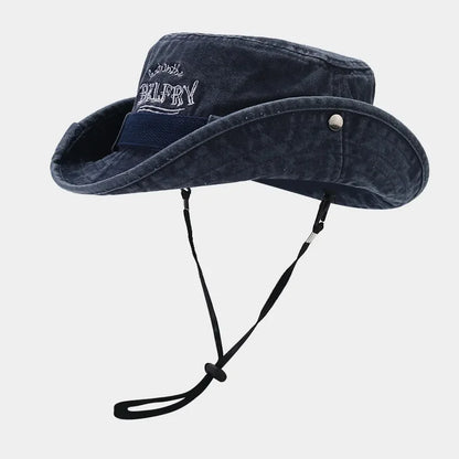 Cotton Letter Embroidery Bucket Hat Fisherman Hat