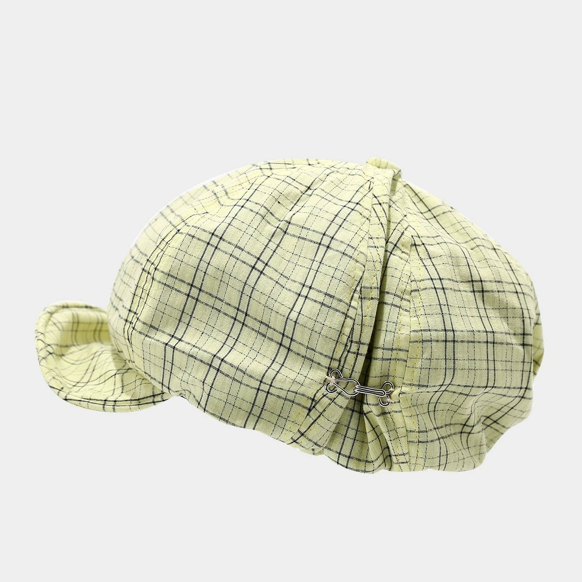 New Korean Plaid Soft Beret Hat Women's Cotton Newsboy Octagonal Hat