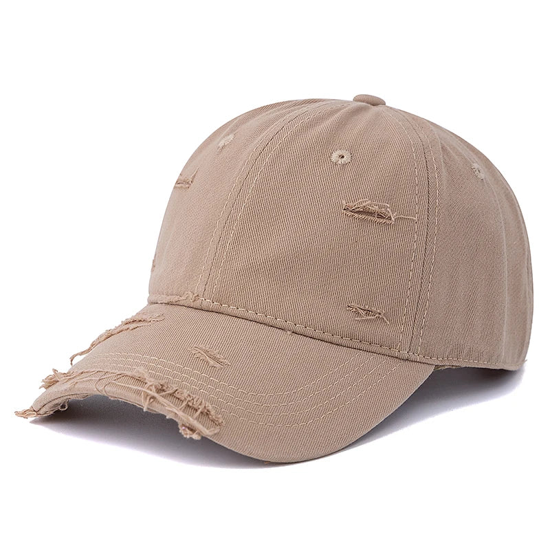 Washed Cotton Retro Distressed Style Cap Baseball Cap Women