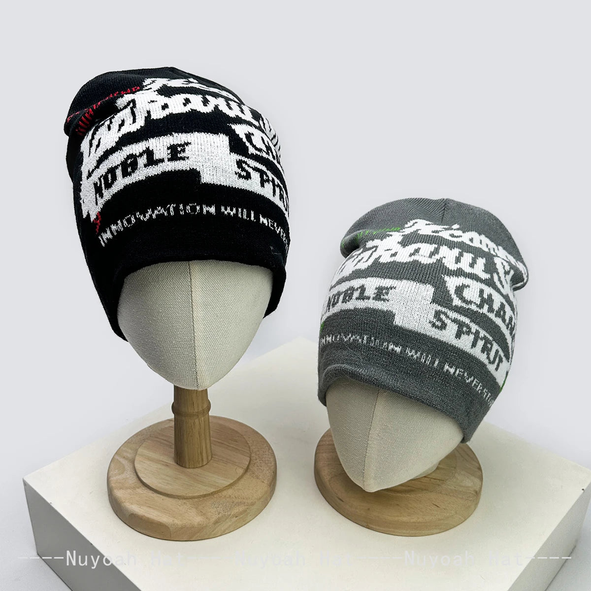 New Men Women Hip-Hop Jacquard Letters Knitted Hats