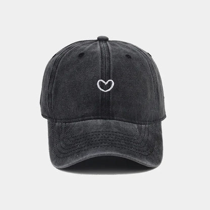 Hat New For Women Men Washed Cotton Baseball Cap Soft Top Embroidered Love Retro