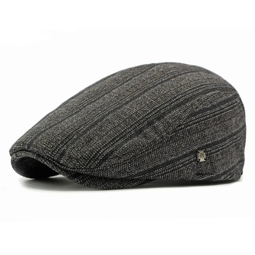 Fashion Retro Newsboy Cap Versatile Adjustable Stripe Berets