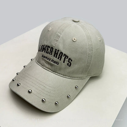 American Retro Rivet Embroidered Letters Baseball Hats