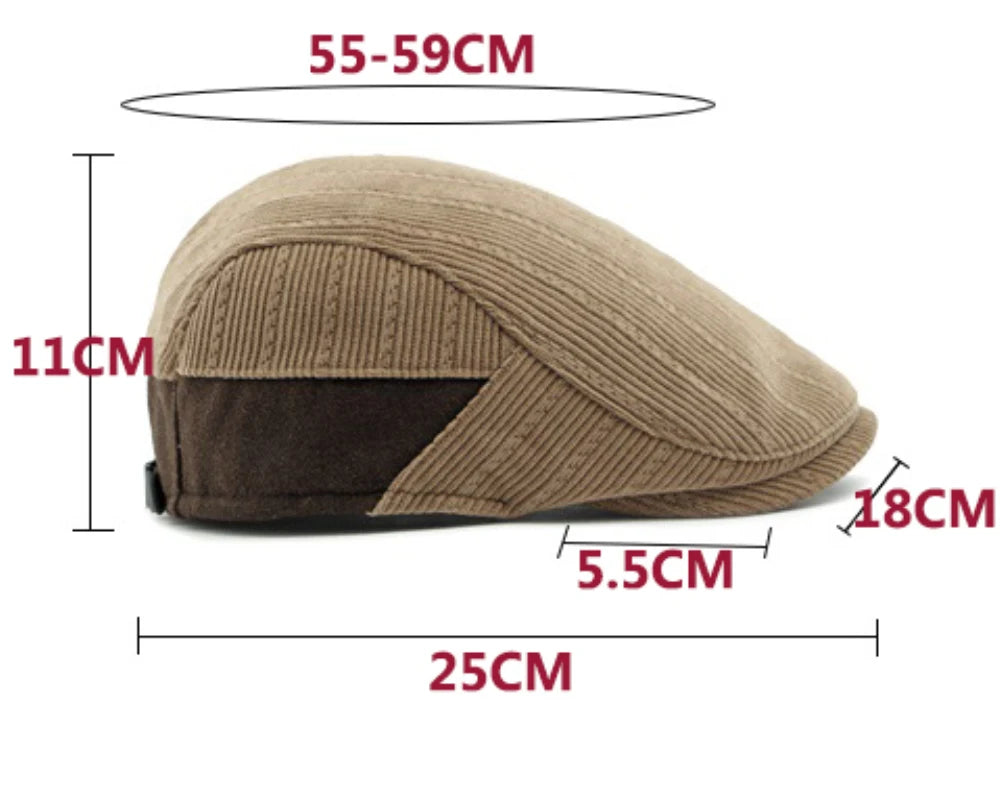 Berets Autumn Winter Hat Caps For Men Women Fleece Lined Corduroy Beret Hat