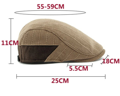 Berets Autumn Winter Hat Caps For Men Women Fleece Lined Corduroy Beret Hat