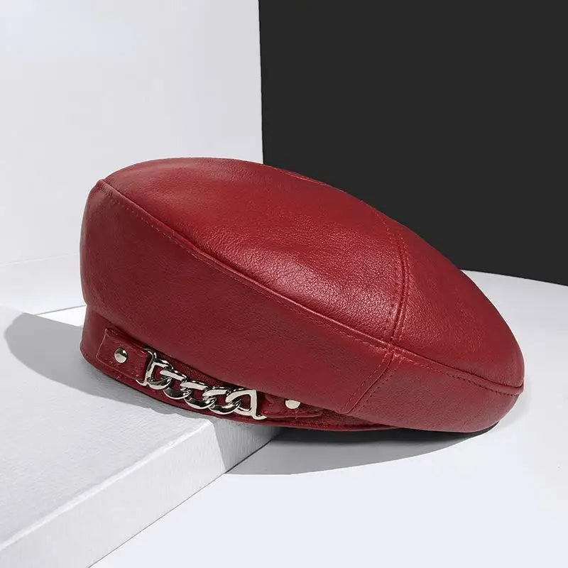 New Women's Hat Beret New Fashion All-Match Houndstooth Female
