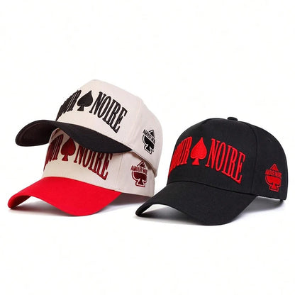 Unisex Amour Noire Spades Embroidery Baseball Caps Spring and Autumn