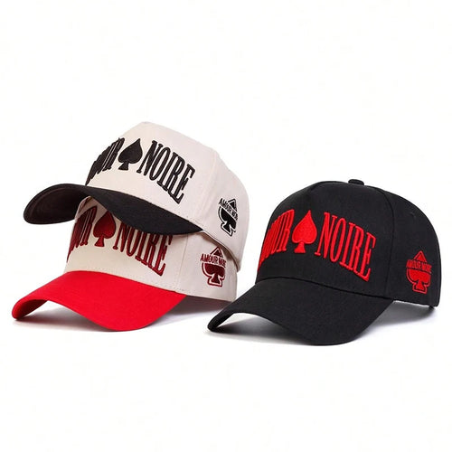 Unisex Amour Noire Spades Embroidery Baseball Caps Spring and Autumn