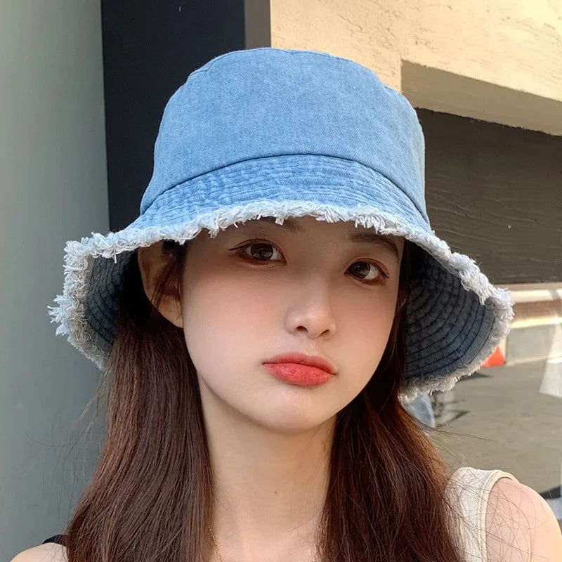 Summer Denim Bucket Hat for Women