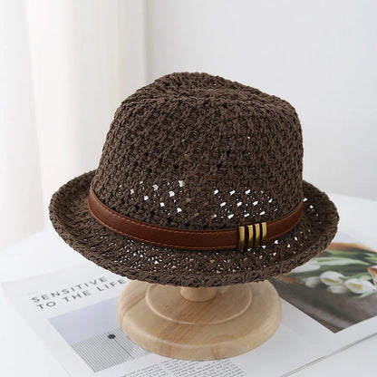 Unisex 90s Retro Bucket Hat Korean Belt Jazz Cap