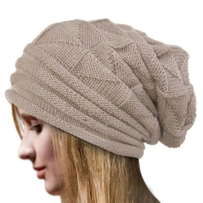 Knitted Baggy Beanie Oversized Winter Hat Ski Slouchy Cap For Women Men