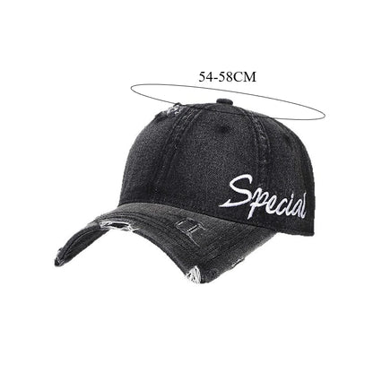 American Vintage Distressed Ripped Denim Baseball Cap