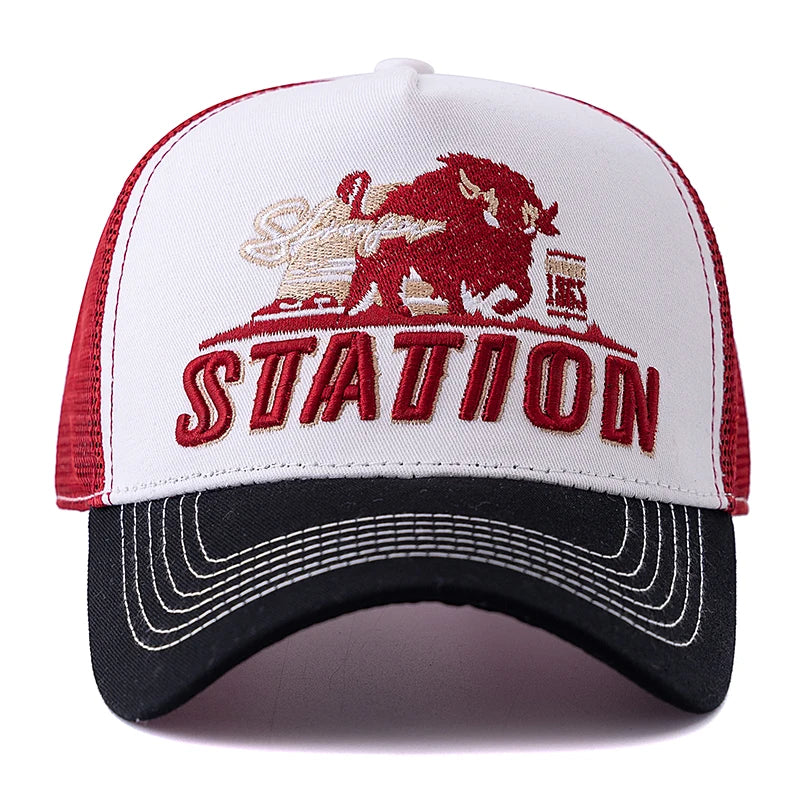 Unisex Station Letter Summer Fishing Cap