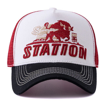 Unisex Station Letter Summer Fishing Cap