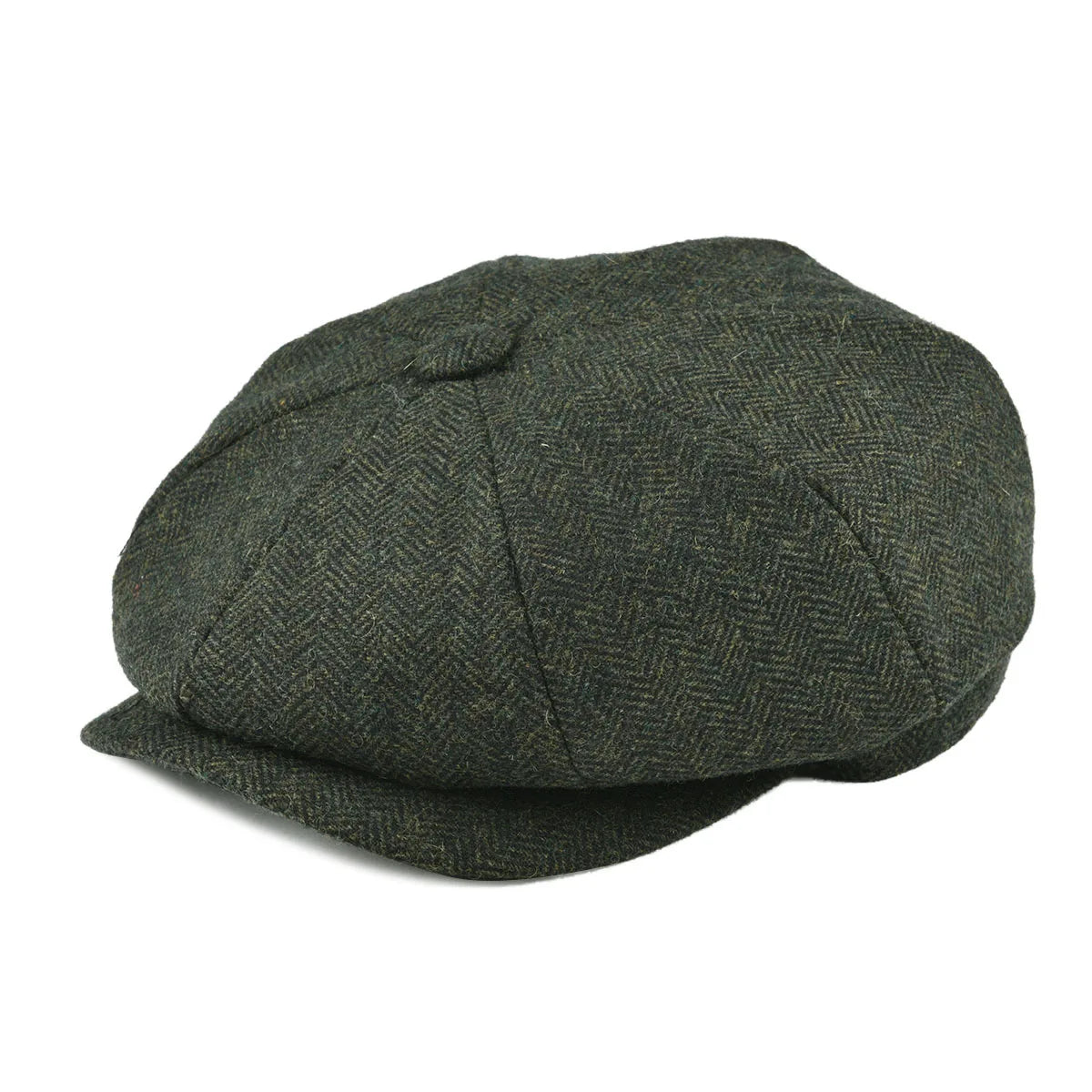 Wool Tweed Newsboy Cap Herringbone Men British Gatsby Retro Hat