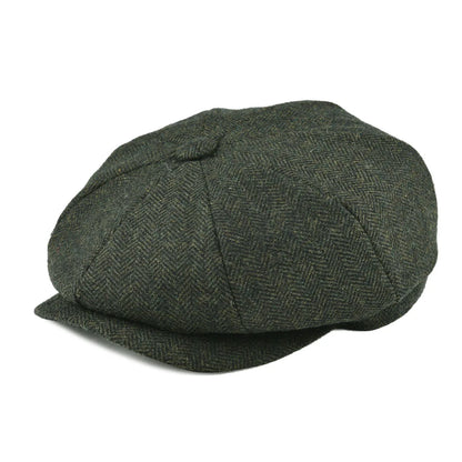 Wool Tweed Newsboy Cap Herringbone Men British Gatsby Retro Hat