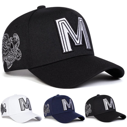 Unisex M Letter Embroidery Baseball Caps Spring and Autumn Outdoor Adjustable Casual Hat Sports Cap