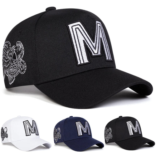 Unisex M Letter Embroidery Baseball Caps Spring and Autumn Outdoor Adjustable Casual Hat Sports Cap