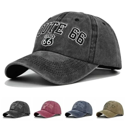 ROUTE 66 Letter Embroidered Baseball Cap Fashion Cotton Snapback Hat Hip Hop Caps Outdoor Hats